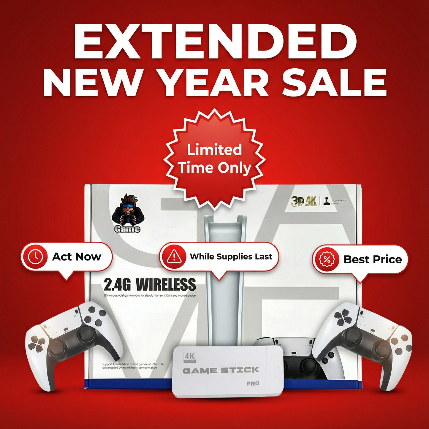 Spectrum Shop™ - WIRELESS CONSOLE 60,000+ LICENSED GAMES + 2 FREE CONTROLLERS