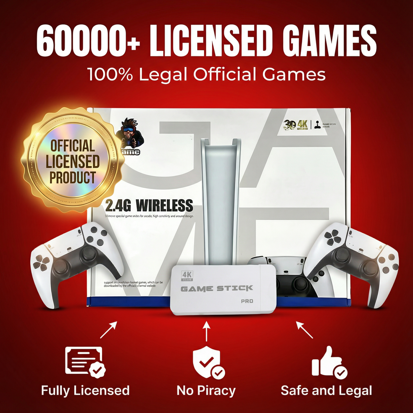 Spectrum Shop™ - WIRELESS CONSOLE 60,000+ LICENSED GAMES + 2 FREE CONTROLLERS